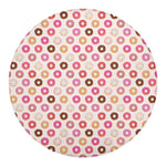 Pastel Donut Pattern Print Round Blanket