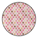 Pastel Donut Pattern Print Round Floor Mat