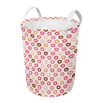 Pastel Donut Pattern Print Round Laundry Basket