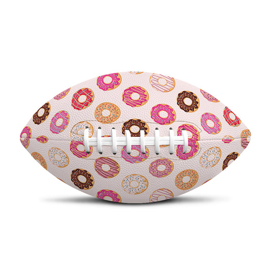 Pastel Donut Pattern Print Rugby Ball