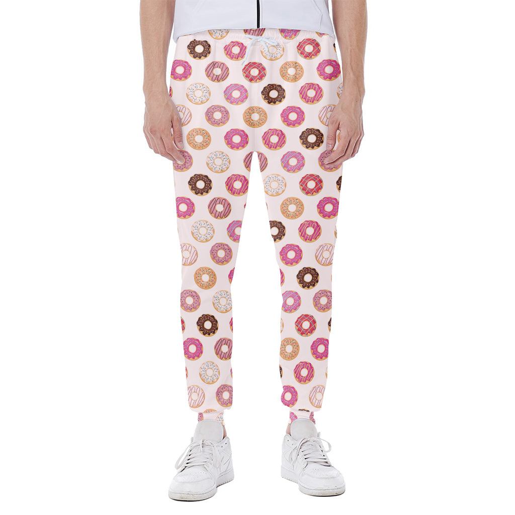 Pastel Donut Pattern Print Scuba Joggers