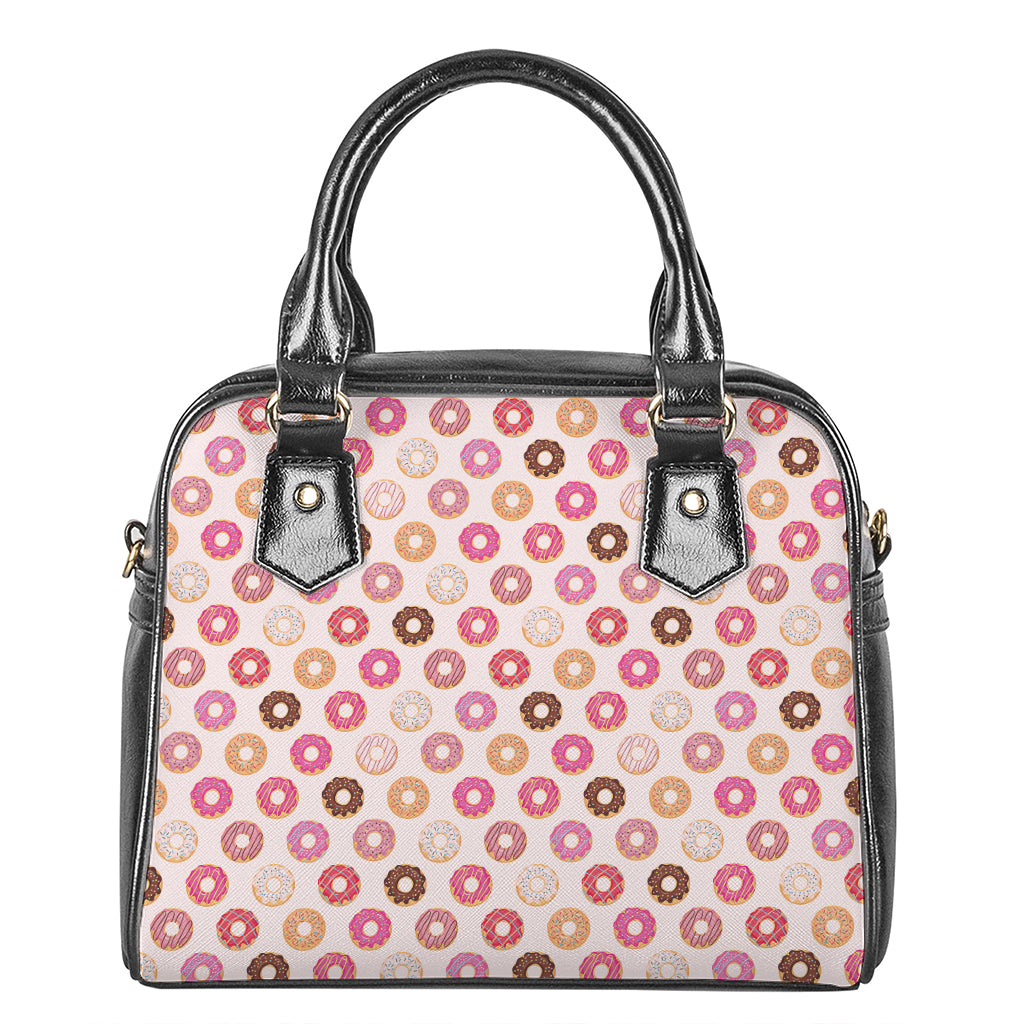 Pastel Donut Pattern Print Shoulder Handbag