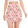 Pastel Donut Pattern Print Side Slit Mini Skirt