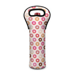 Pastel Donut Pattern Print Single Neoprene Wine Tote