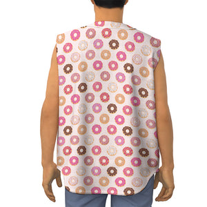 Pastel Donut Pattern Print Sleeveless Baseball Jersey