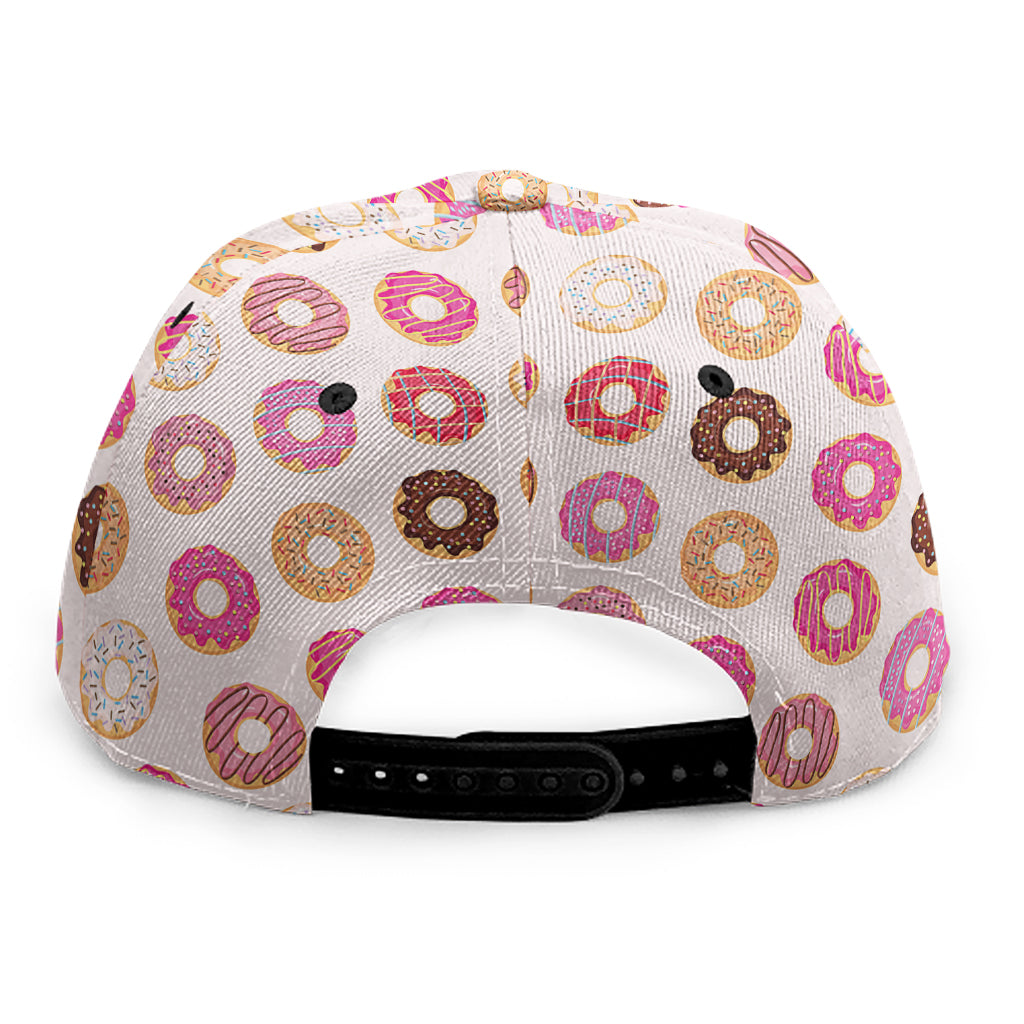 Pastel Donut Pattern Print Snapback Cap