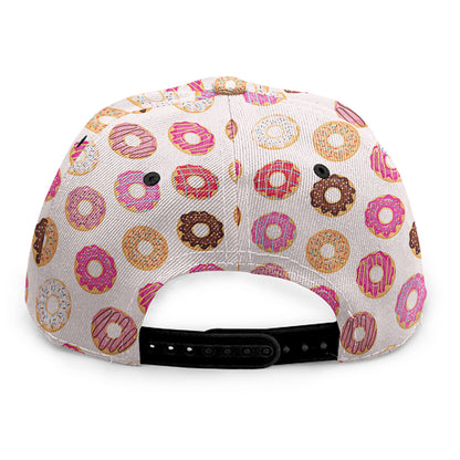 Pastel Donut Pattern Print Snapback Cap