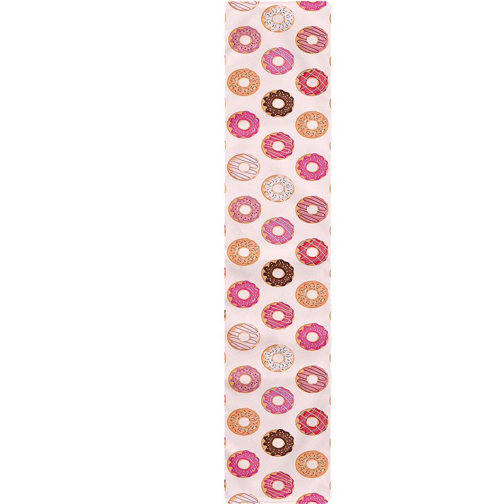 Pastel Donut Pattern Print Table Runner