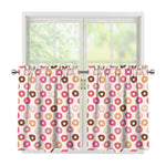 Pastel Donut Pattern Print Tier Curtains