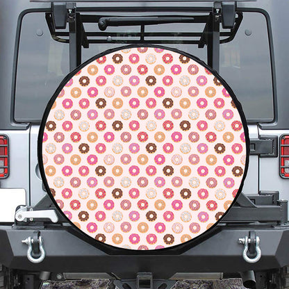 Pastel Donut Pattern Print Tire Cover