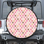 Pastel Donut Pattern Print Tire Cover