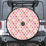 Pastel Donut Pattern Print Tire Cover With Camera Hole