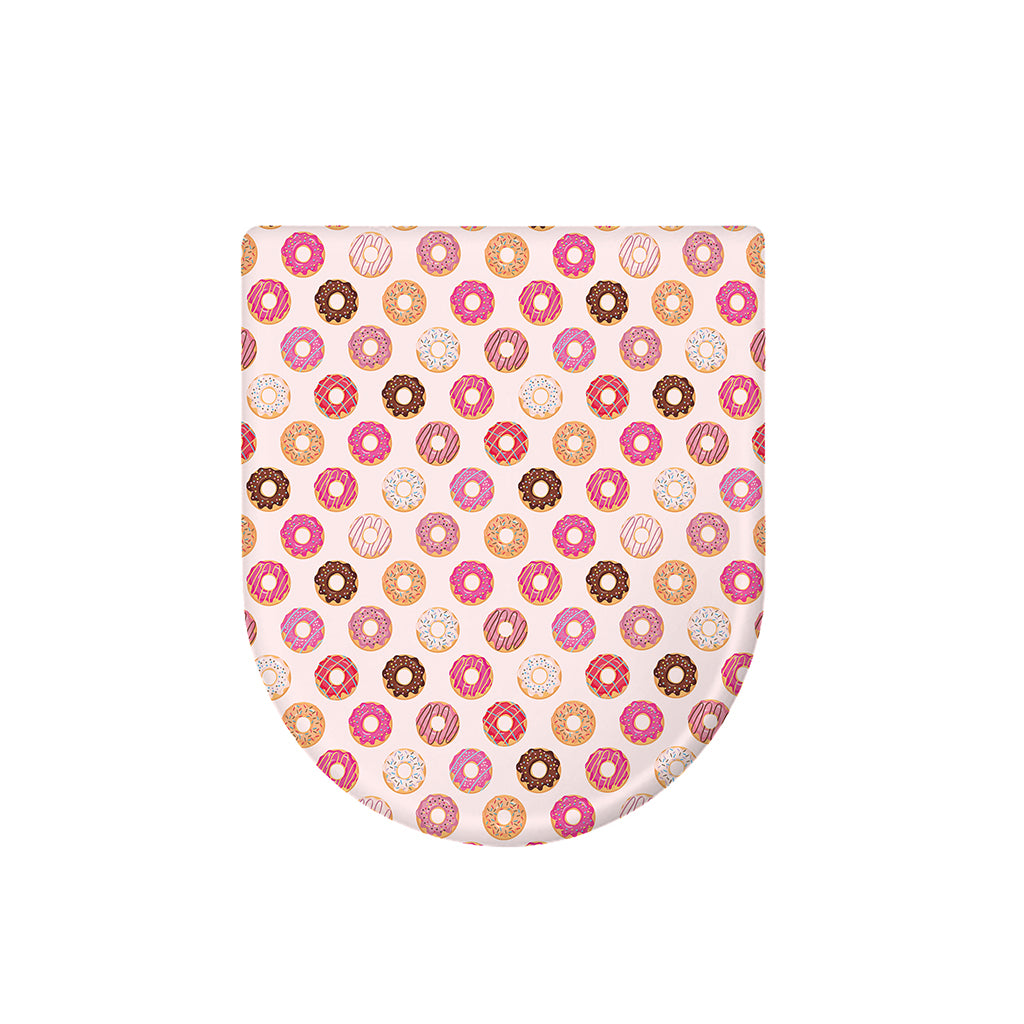 Pastel Donut Pattern Print Toilet Lid Cover