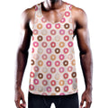 Pastel Donut Pattern Print Men's Workout Tank Top