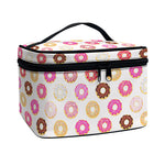 Pastel Donut Pattern Print Travel Makeup Bag