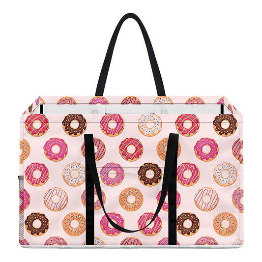 Pastel Donut Pattern Print Utility Tote Bag