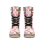 Pastel Donut Pattern Print Winter Boots