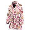 Pastel Donut Pattern Print Women's Bathrobe