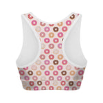 Pastel Donut Pattern Print Women's Sports Bra