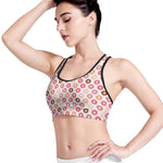 Pastel Donut Pattern Print Women's Sports Bra