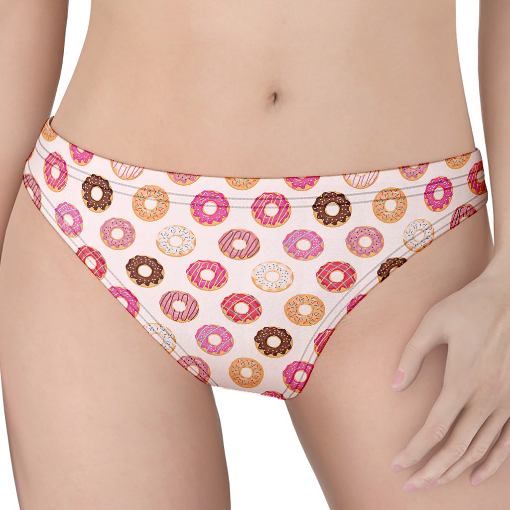 Pastel Donut Pattern Print Women's Thong