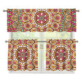 Pastel Ethnic Mandala Print 3 Piece Kitchen Curtains