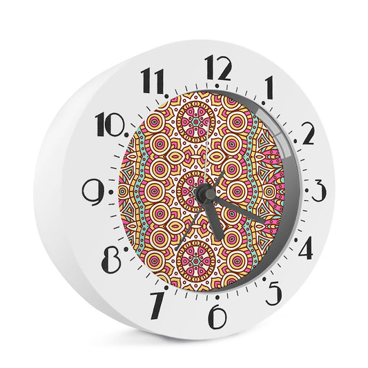 Pastel Ethnic Mandala Print Alarm Clock