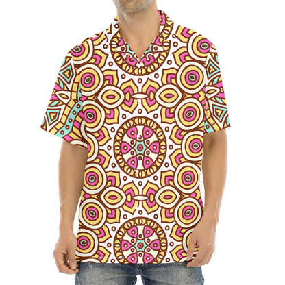 Pastel Ethnic Mandala Print Aloha Shirt