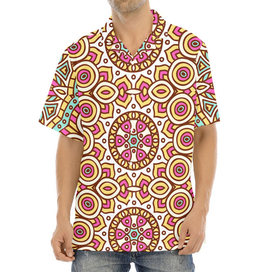 Pastel Ethnic Mandala Print Aloha Shirt