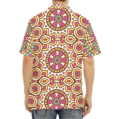 Pastel Ethnic Mandala Print Aloha Shirt