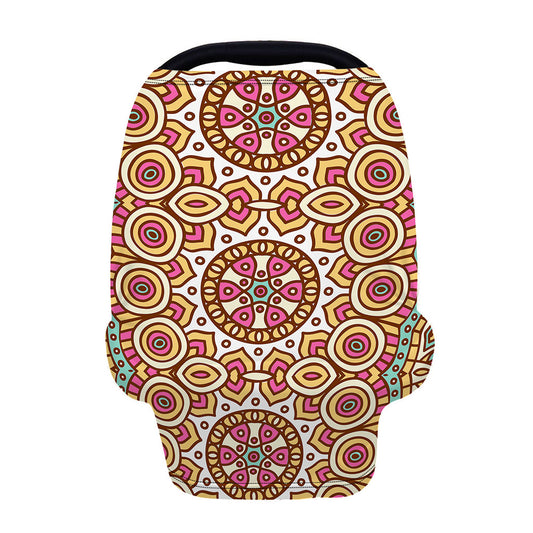 Pastel Ethnic Mandala Print Baby Seat Cover