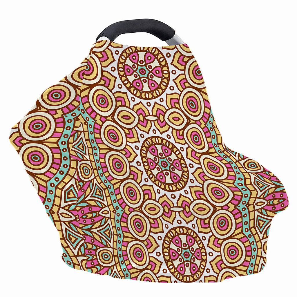 Pastel Ethnic Mandala Print Baby Seat Cover