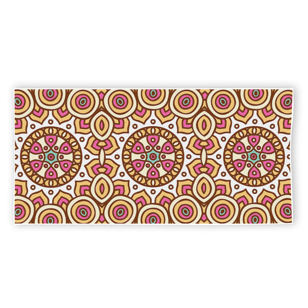 Pastel Ethnic Mandala Print Beach Towel