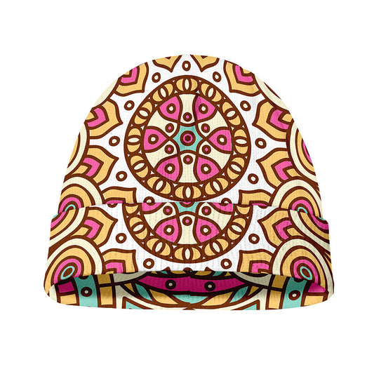 Pastel Ethnic Mandala Print Beanie