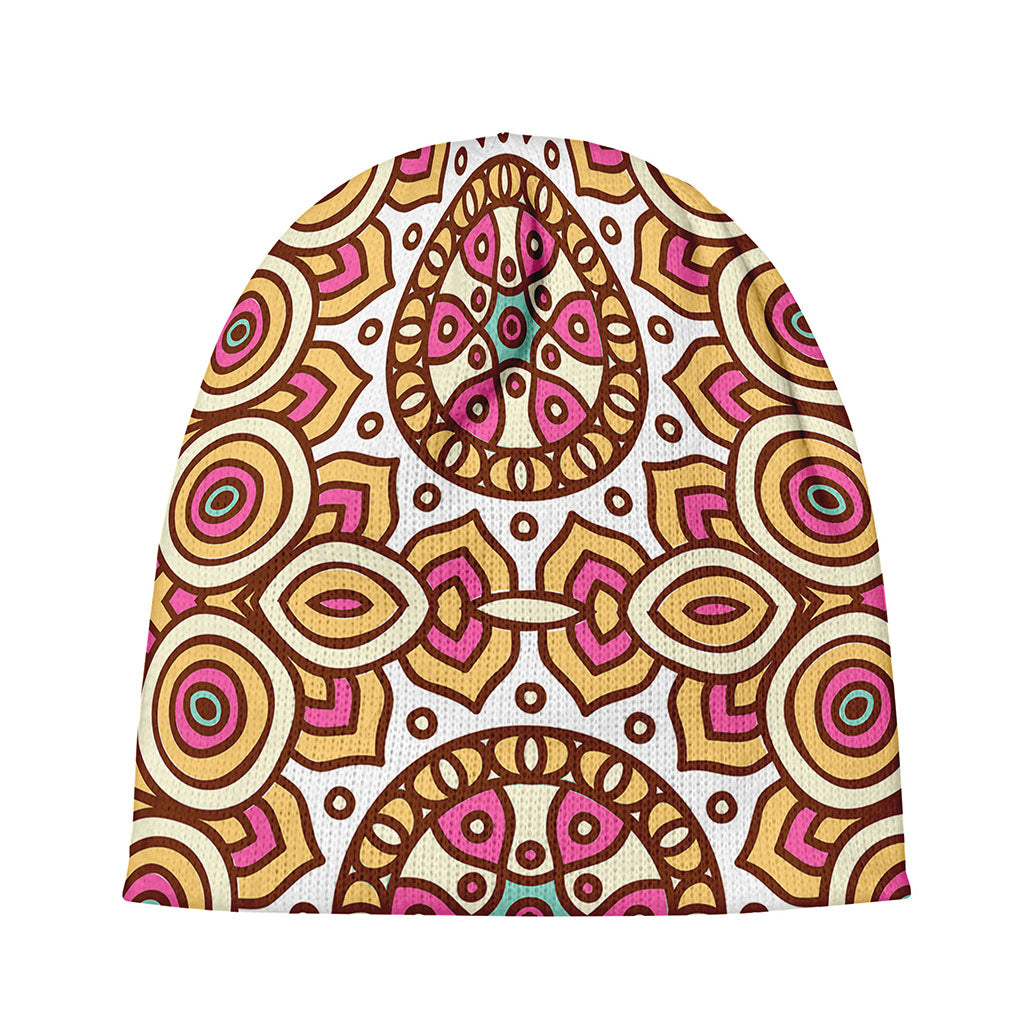 Pastel Ethnic Mandala Print Beanie