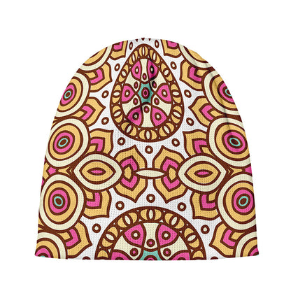 Pastel Ethnic Mandala Print Beanie