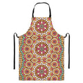 Pastel Ethnic Mandala Print Bib Apron With Pocket