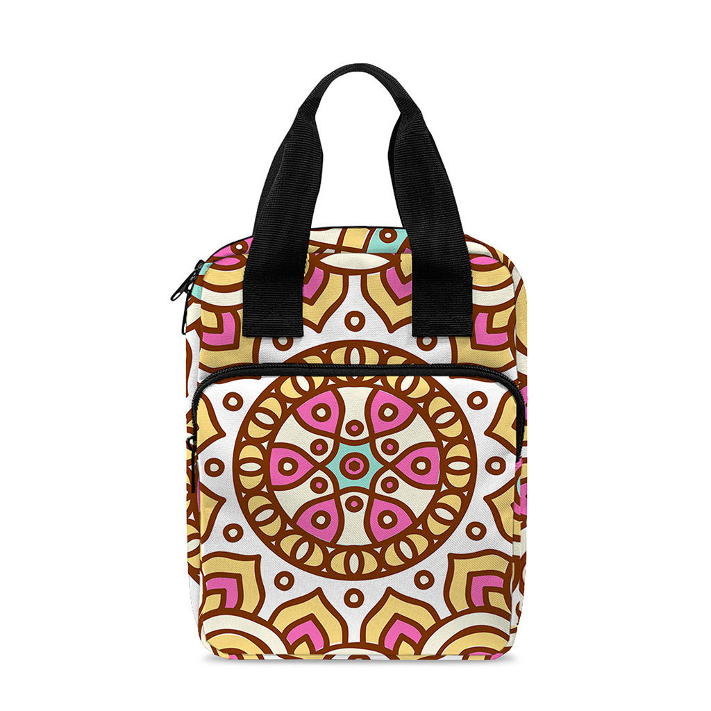Pastel Ethnic Mandala Print Bible Tote Bag