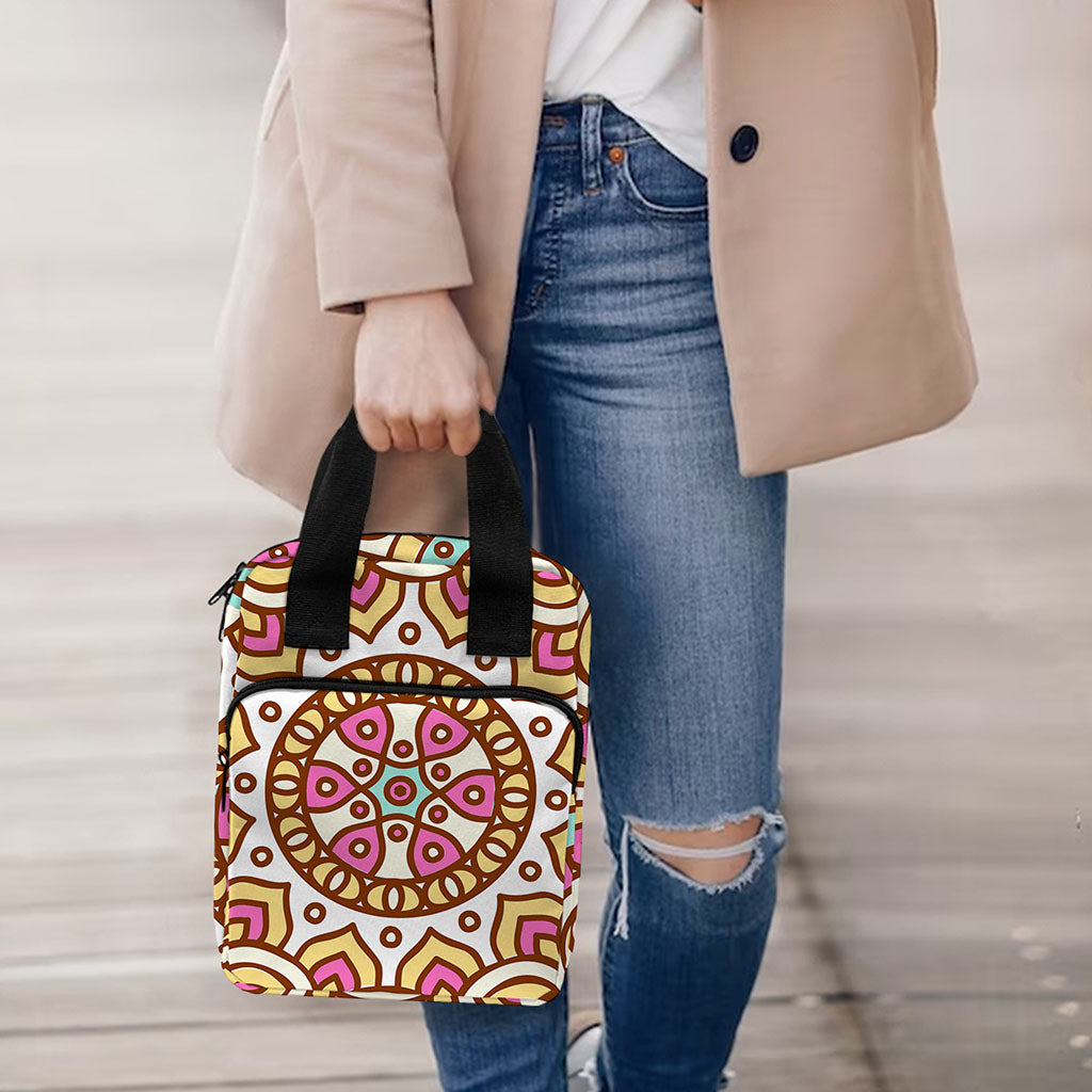 Pastel Ethnic Mandala Print Bible Tote Bag