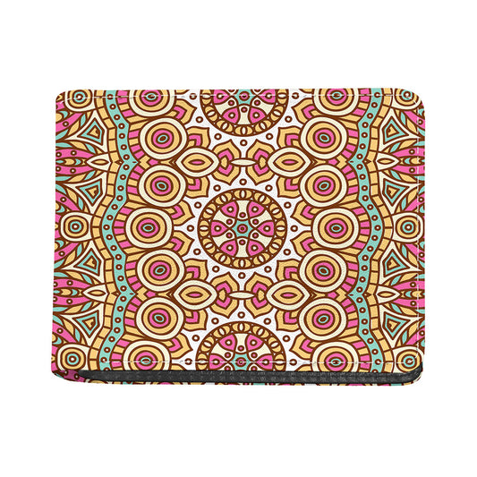 Pastel Ethnic Mandala Print Bifold Wallet