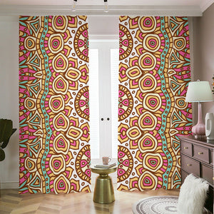 Pastel Ethnic Mandala Print Blackout Pencil Pleat Curtains