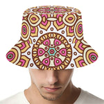 Pastel Ethnic Mandala Print Bucket Hat