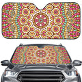 Pastel Ethnic Mandala Print Car Windshield Sun Shade