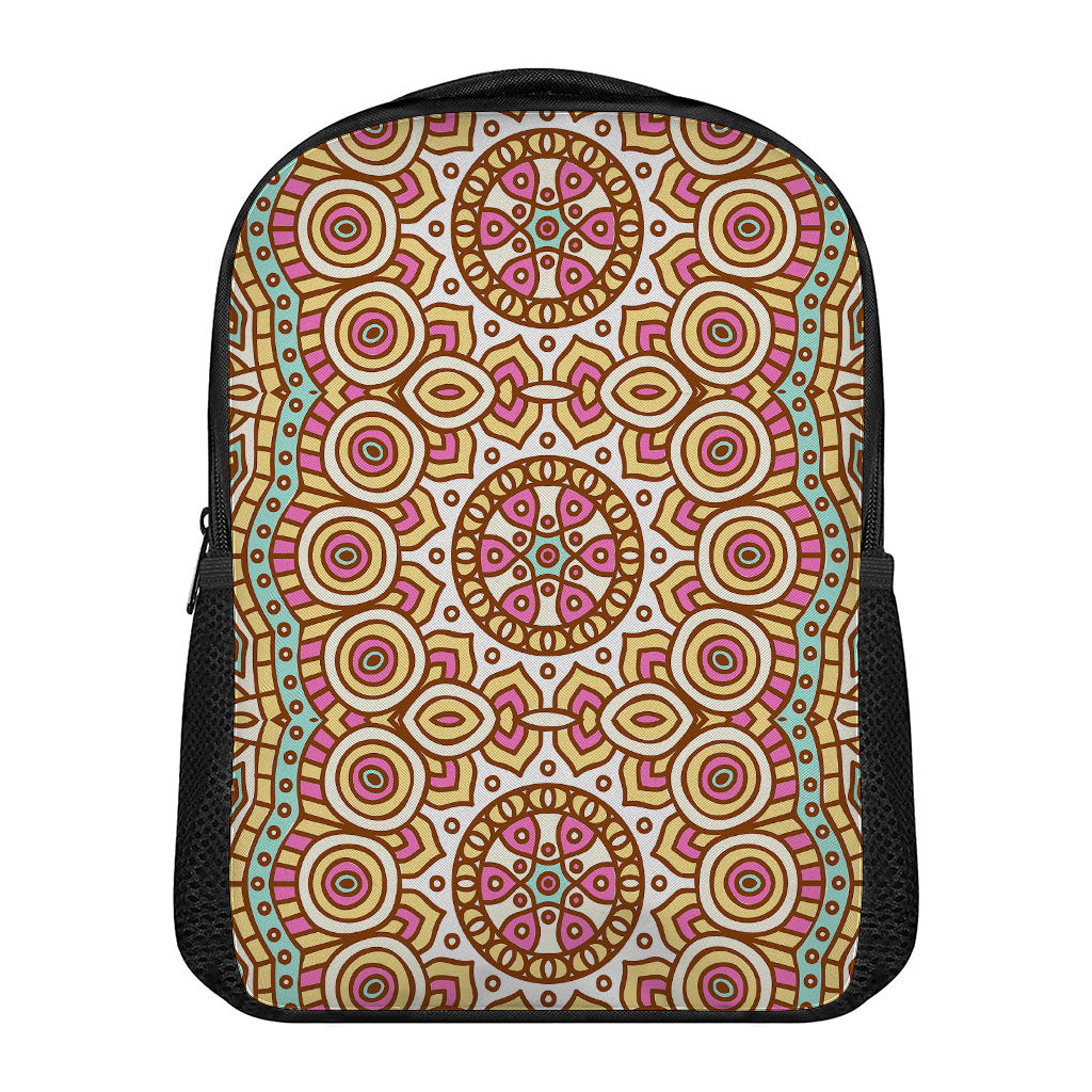 Pastel Ethnic Mandala Print Casual Backpack