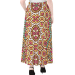 Pastel Ethnic Mandala Print Chiffon Maxi Skirt