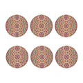 Pastel Ethnic Mandala Print Coaster Set