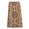 Pastel Ethnic Mandala Print Cotton Front Slit Maxi Skirt