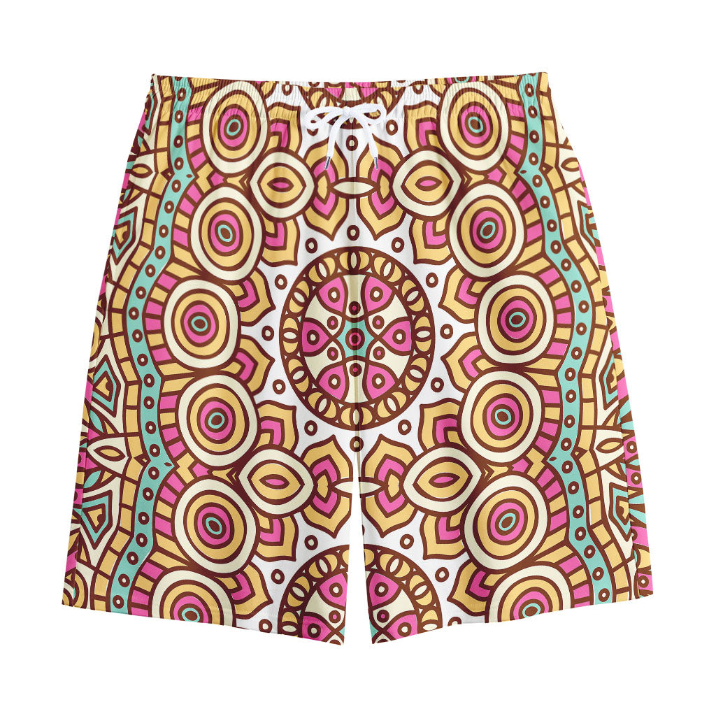 Pastel Ethnic Mandala Print Cotton Shorts