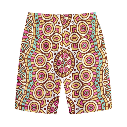 Pastel Ethnic Mandala Print Cotton Shorts