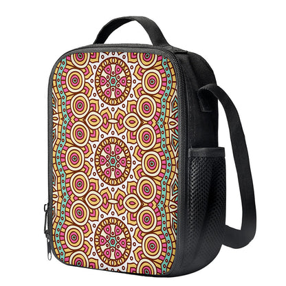 Pastel Ethnic Mandala Print Crossbody Lunch Bag